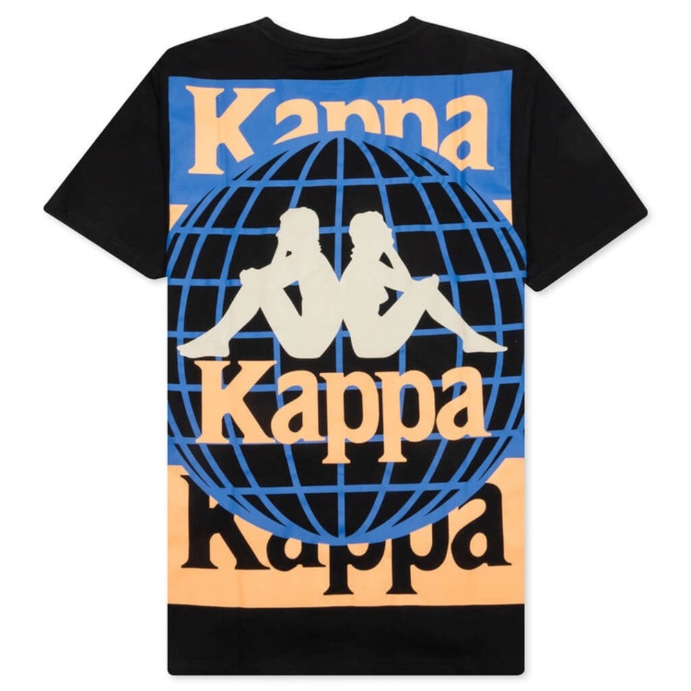 Kappa T-Shirt Men's XL Ajoban Tee World Wide Web Graphic Black 100% Cotton